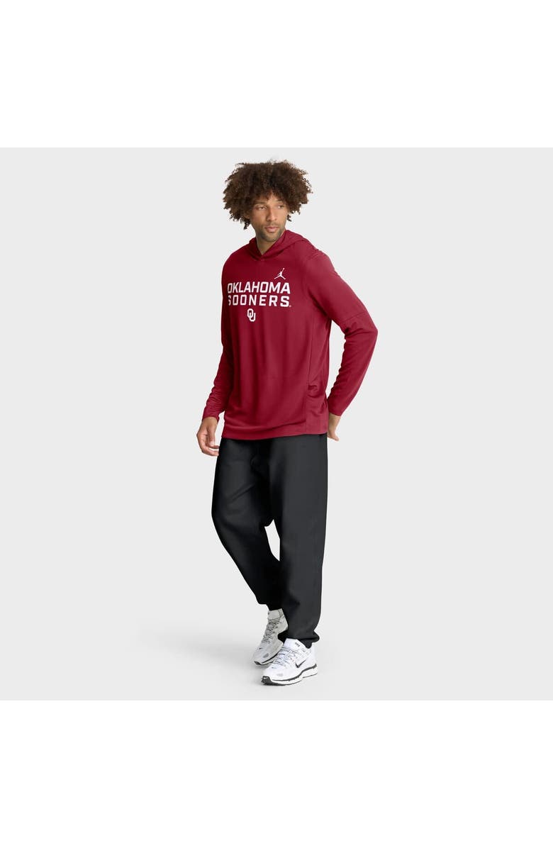 Jordan Brand Men's Jordan Brand Crimson Oklahoma Sooners 2025 Sideline Performance Long Sleeve Hoodie T-Shirt, Alternate, color, Crimson