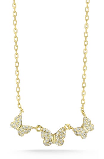Glaze Jewelry 14k Gold Plated Silver Butterfly Necklace In Gold