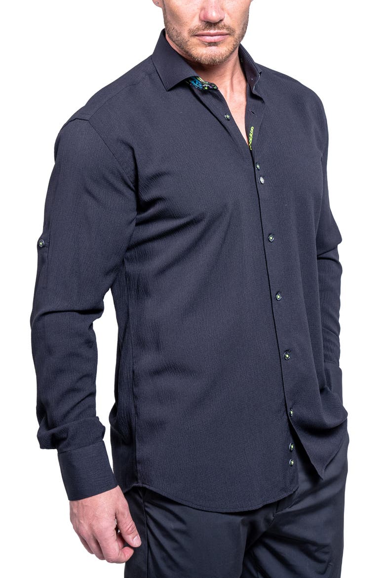 Einstein Resistance0159 Black Button-Up Shirt, Alternate, color, BLACK