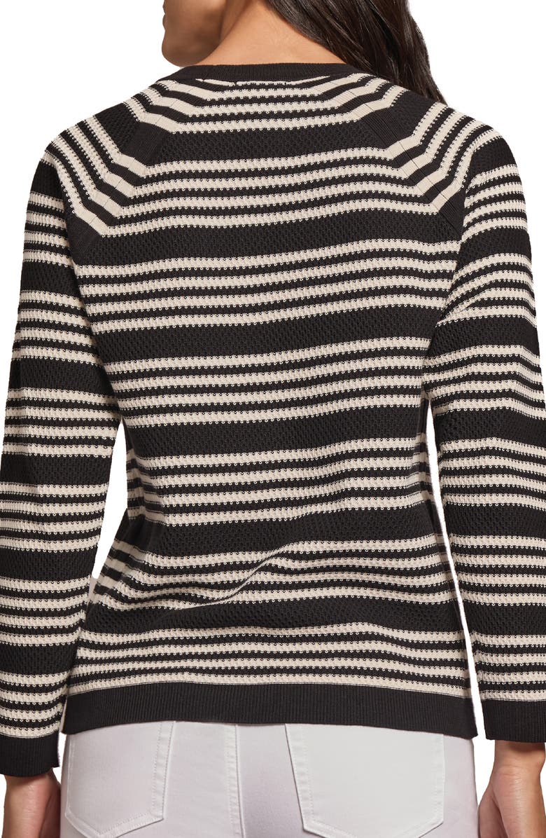 Jones New York Textured Stripe Crewneck Sweater, Alternate, color, 