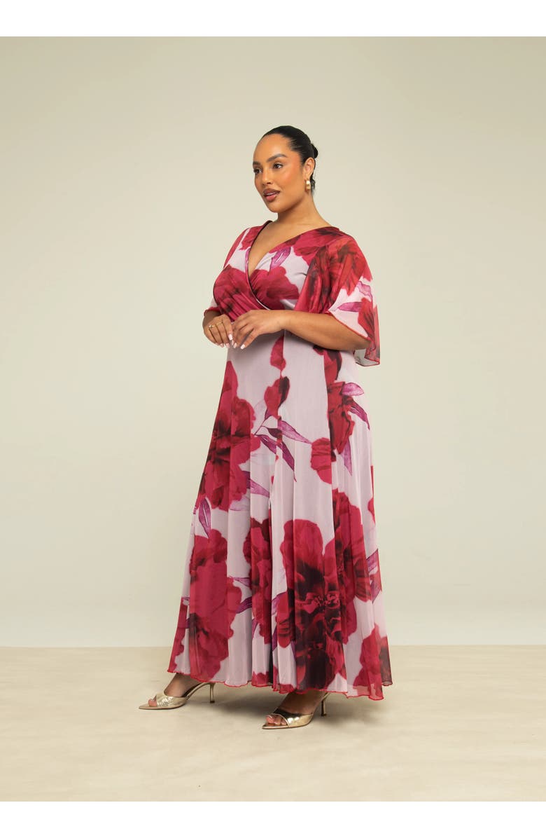 FASHION-SZN CURVE Elegant Flowing Floral Maxi Dress, Alternate, color, Pink