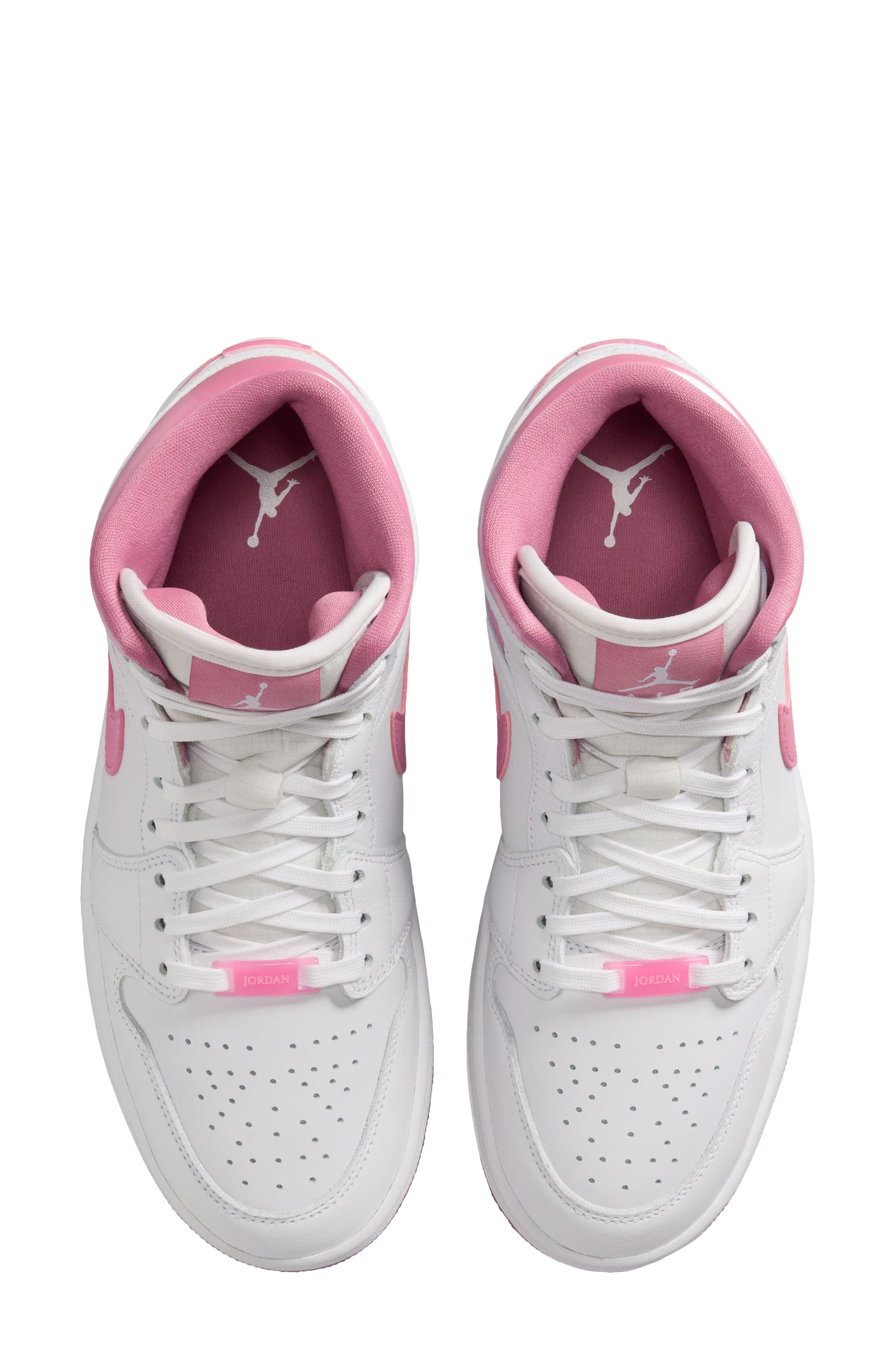 Air Jordan 1 Mid SE Basketball Sneaker, Alternate, color, WHITE/ DESERT BERRY