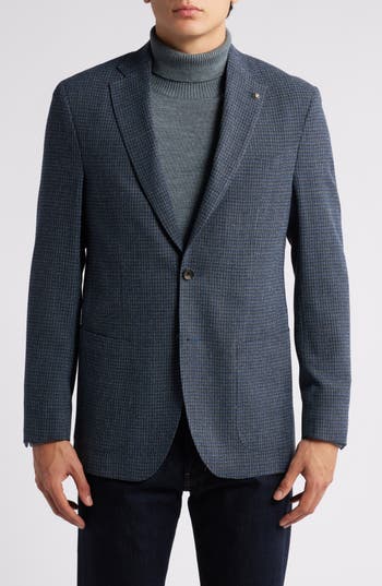 Jack Victor Hampton Microchcheck Stretch Wool Sport Coat In Blue