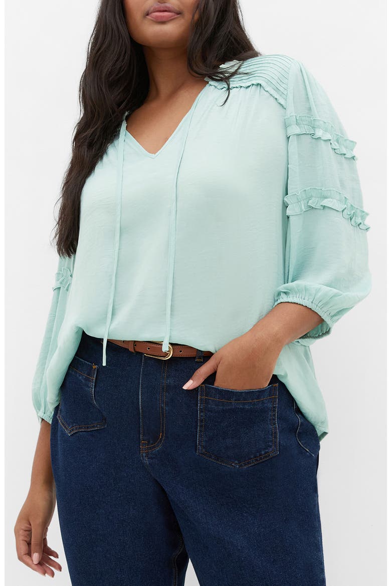 Drama Queen Ruffle Top, Main, color, MISTY