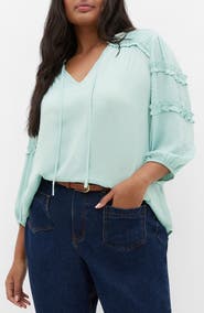 City Chic Drama Queen Ruffle Top