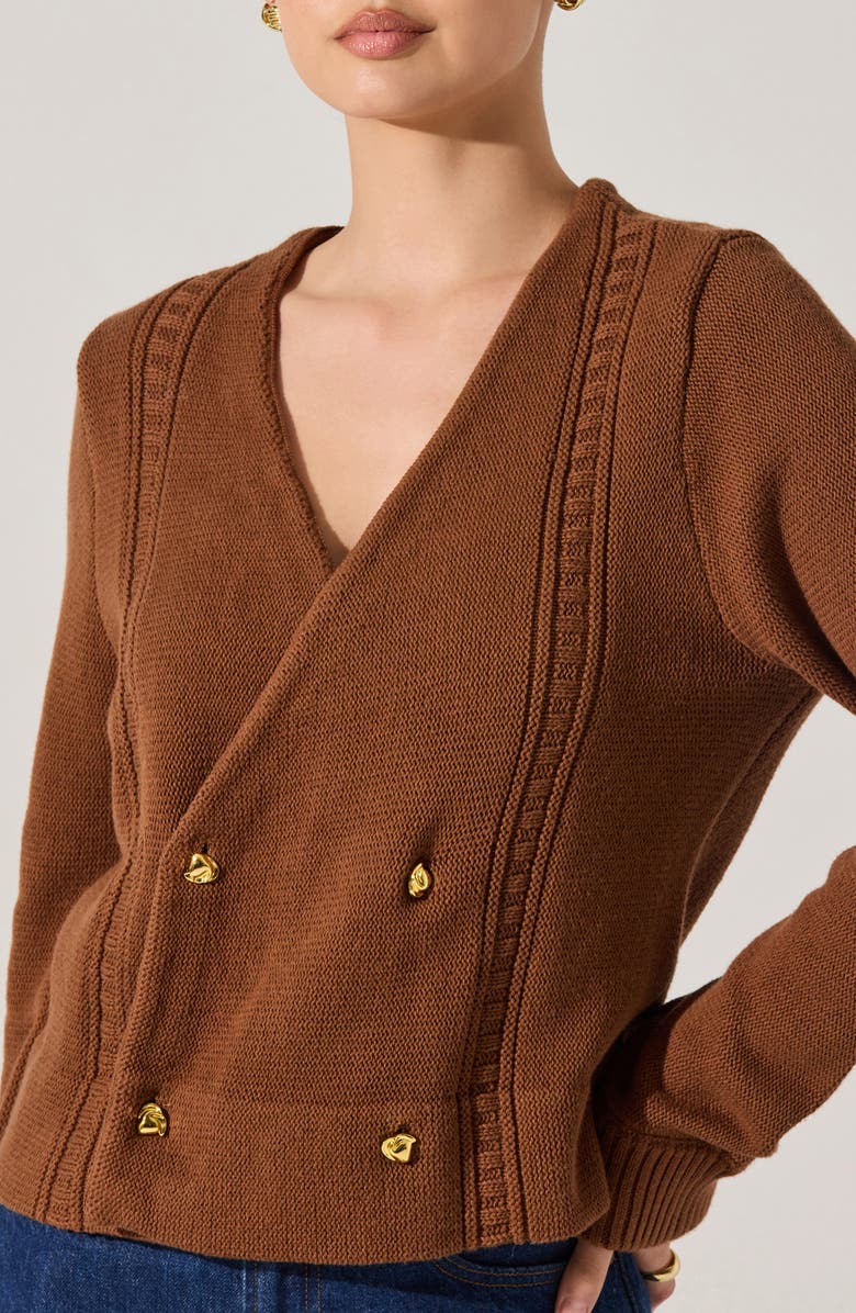 ASTR the Label Merritt Cardigan, Alternate, color, Brown