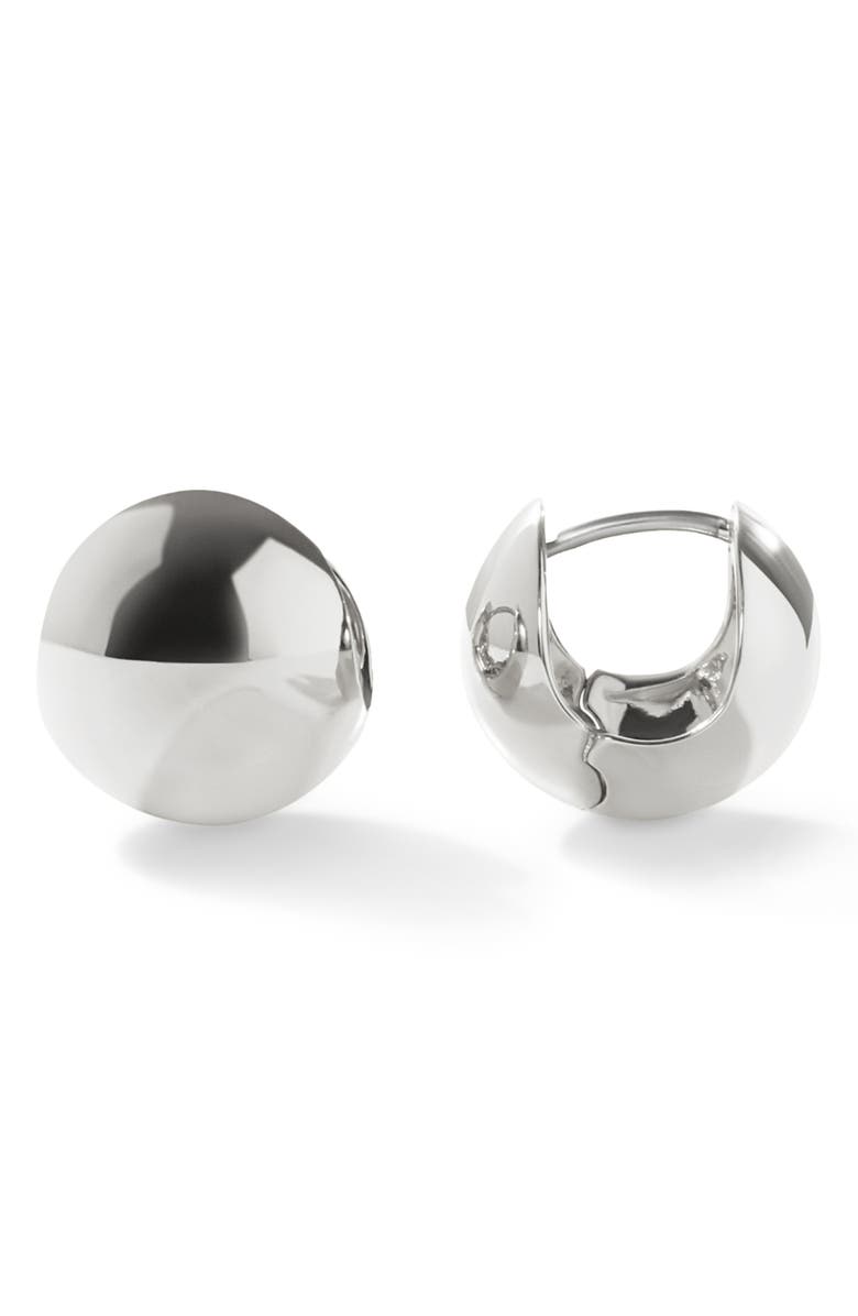 Ana Luisa Mini Abby Sphere Huggie Hoop Earrings, Main, color, Silver