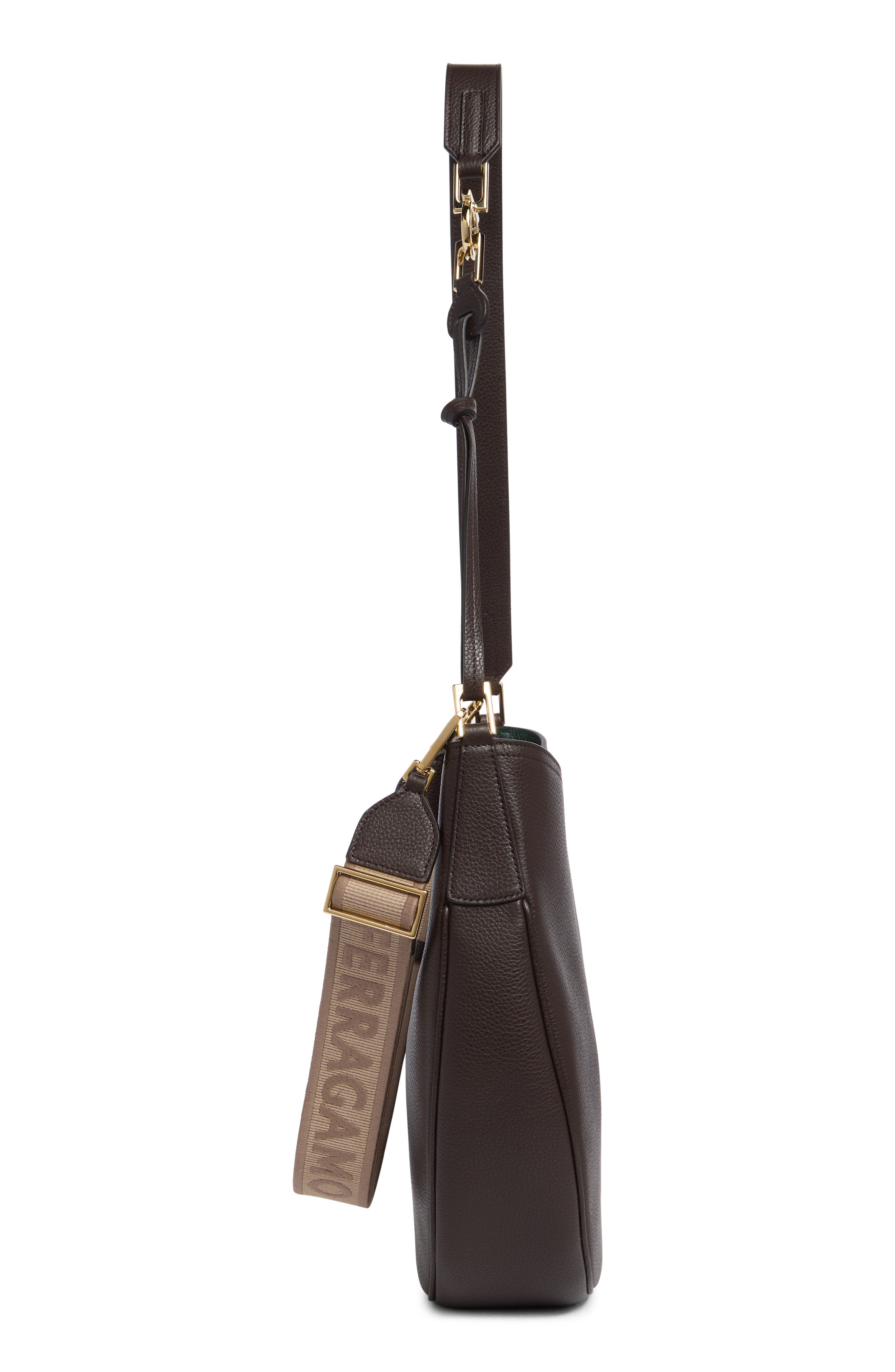 FERRAGAMO Medium Smile Leather Hobo Bag, Alternate, color, 