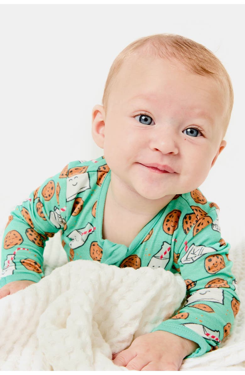 Clover Baby & Kids Soft & Stretchy Zipper Footie - Milk and Cookies, Alternate, color, Milk And Cookies