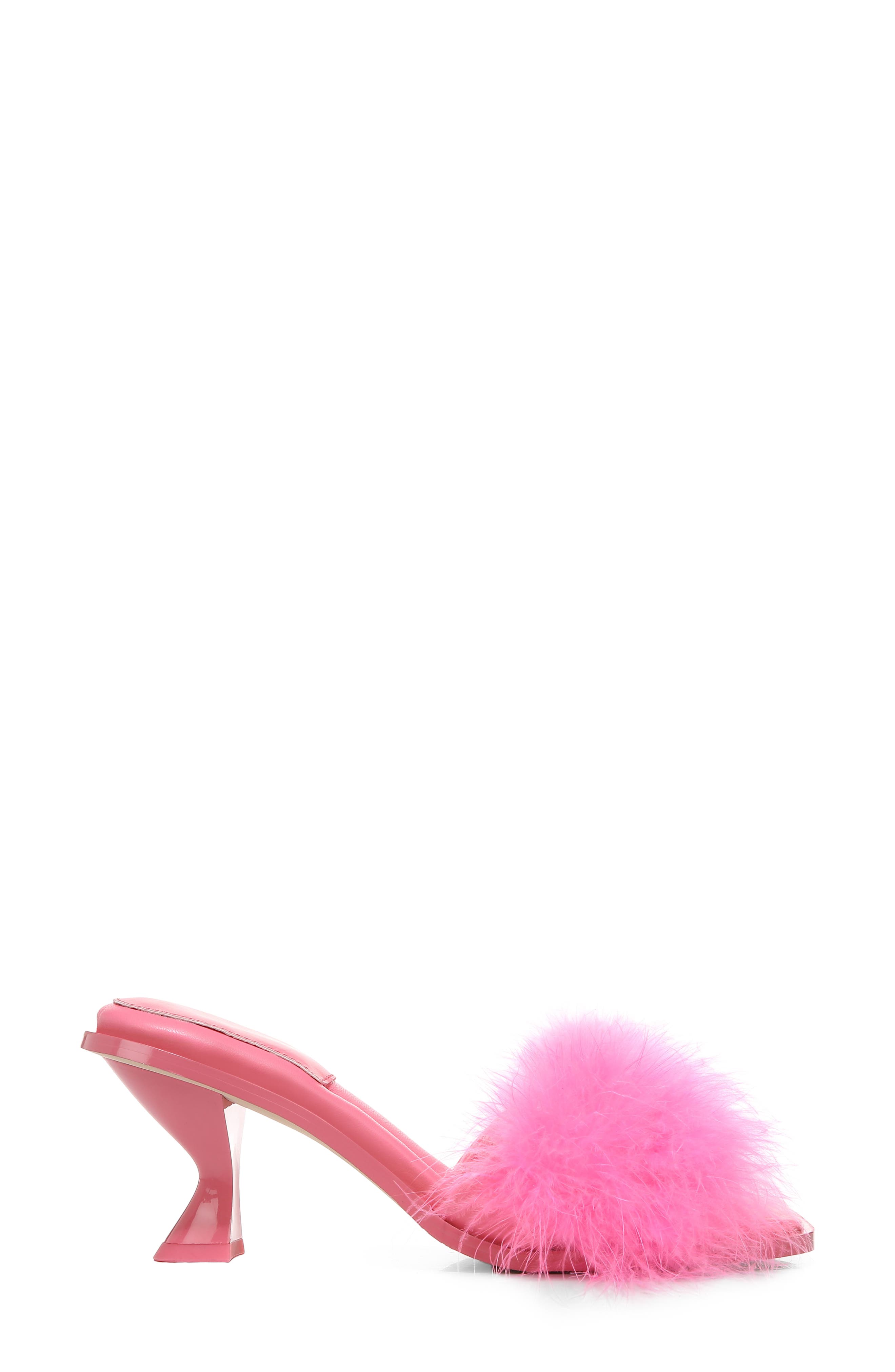 Florence Feather Slide Sandal, Alternate, color, PUNK PINK