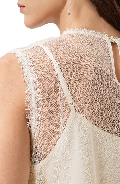 Allsaints Womens Vintage White Clara Lace-embroidered Scalloped-hem Woven Top In White