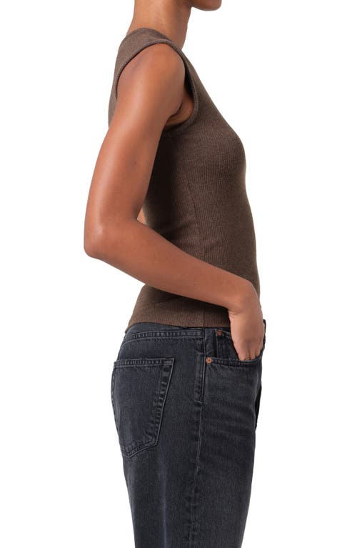 Agolde Binx Rib Tank In Lizrd (brnish/olv Intrmgle)