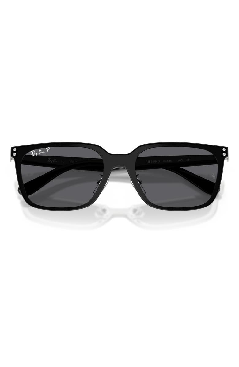 Ray-Ban 145mm Polarized Square Sunglasses, Alternate, color, Silver / Grey Polar
