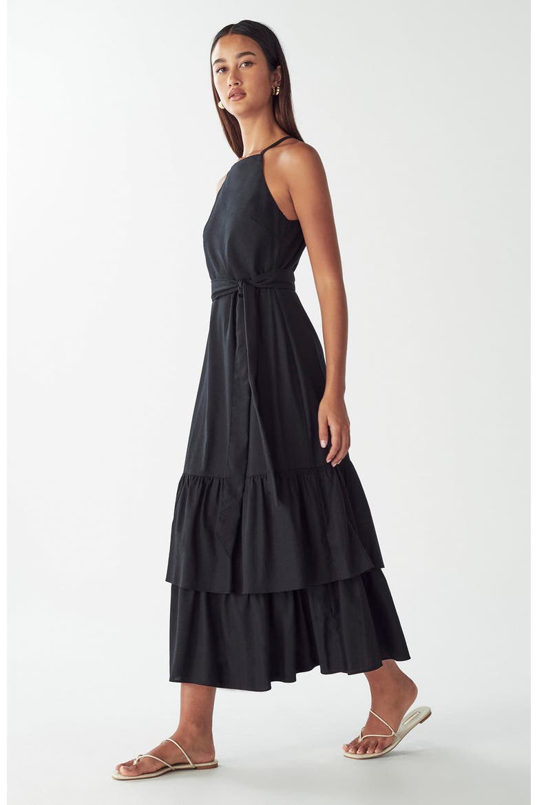 Lou Tiered Dress, Alternate, color, Black