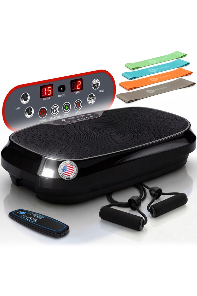 Waver Mini Vibration Plate Exercise Machine for Muscle Toning & Recovery, Main, color, Black