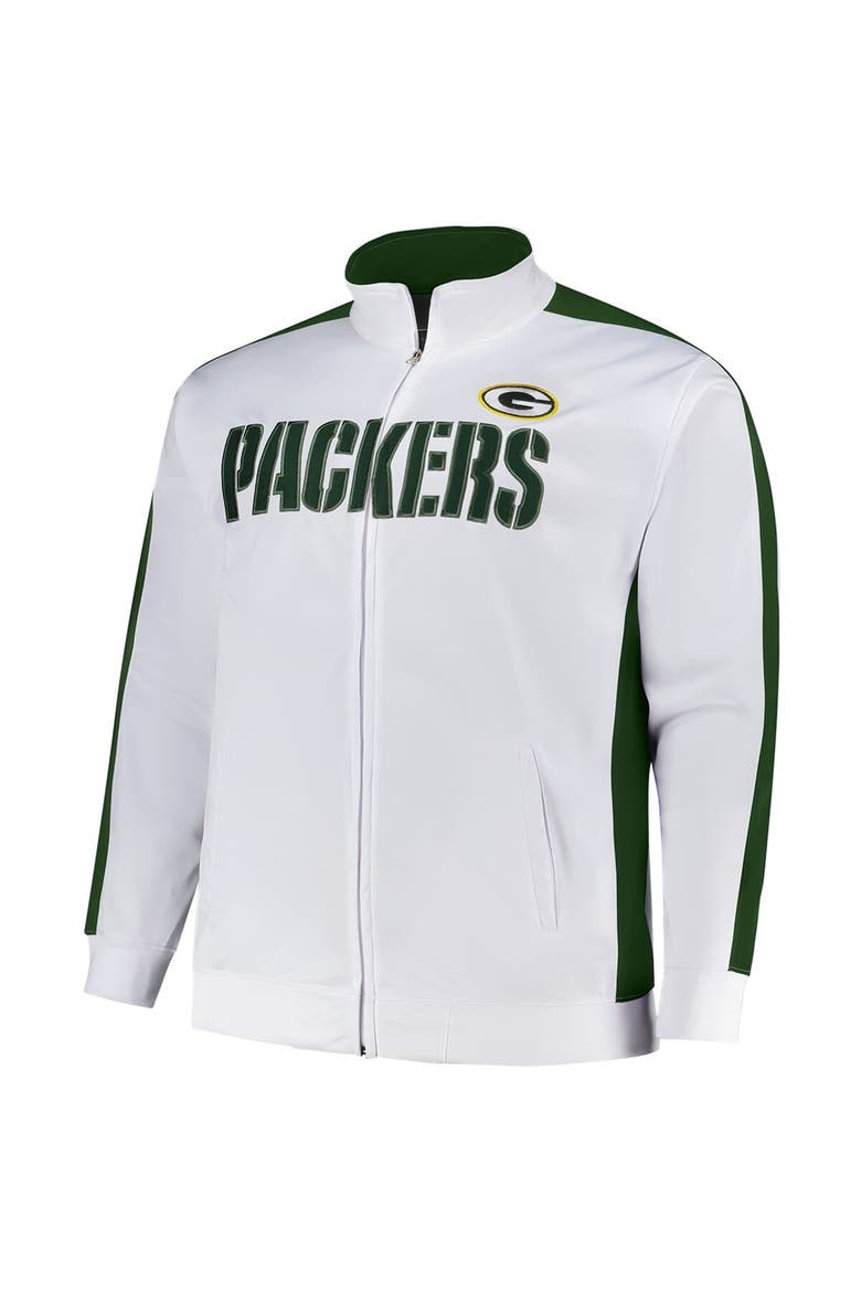 Men's Fanatics White Green Bay Packers Big & Tall Tricot Full-Zip Track Jacket, Alternate, color, White