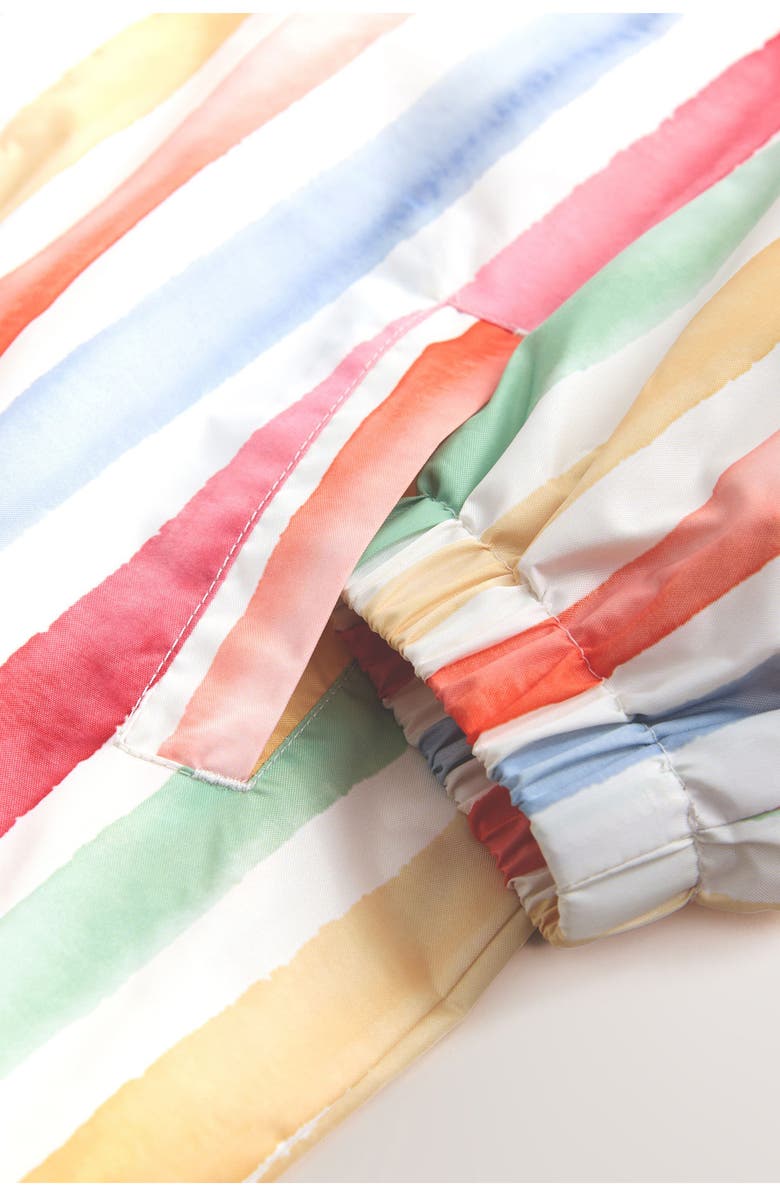 NEXT Kids' Rainbow Stripe Water Resistant Raincoat, Alternate, color, Pink