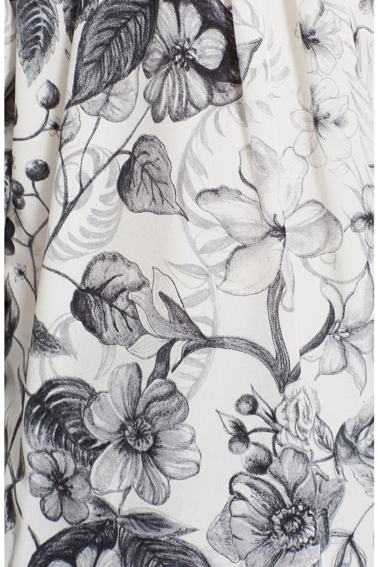 Botanical Print Silk Top, Alternate, color, CHALK