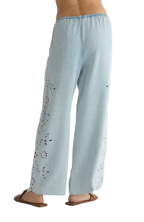 Bella Dahl Linen Side Embroidered Beach Pants