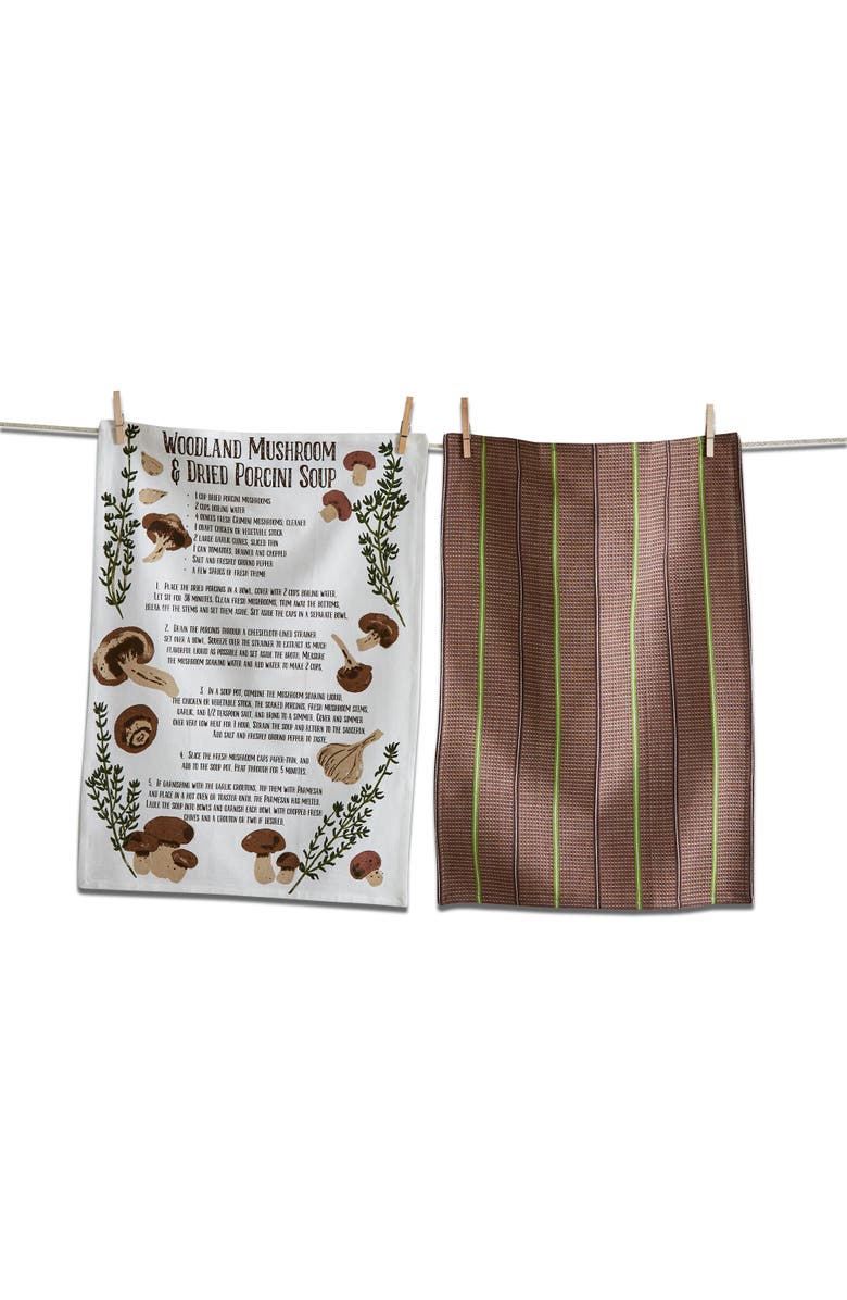 tag Mushroom Soup Kitchen Towels Set of 2 Multicolor Cotton, Main, color, 