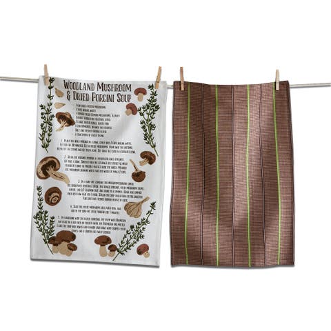 Mushroom Soup Kitchen Towels Set of 2 Multicolor Cotton