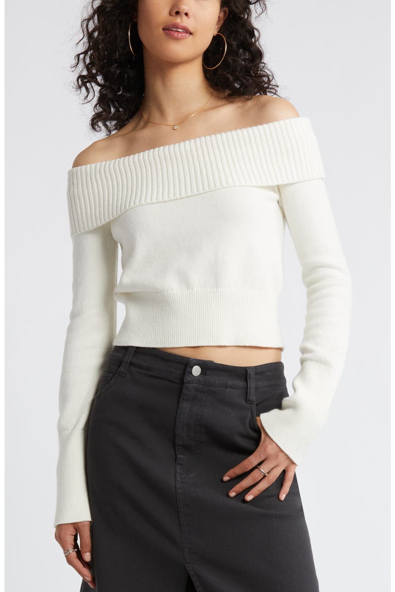 Off the Shoulder Sweater, Main, color, IVORY