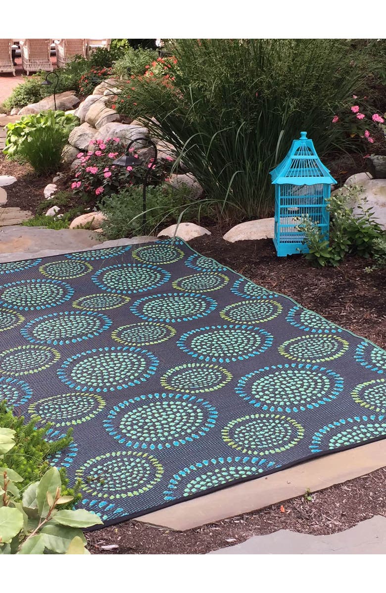 Mad Mats Molly Rug, Alternate, color, Black Aqua - 8'X10'