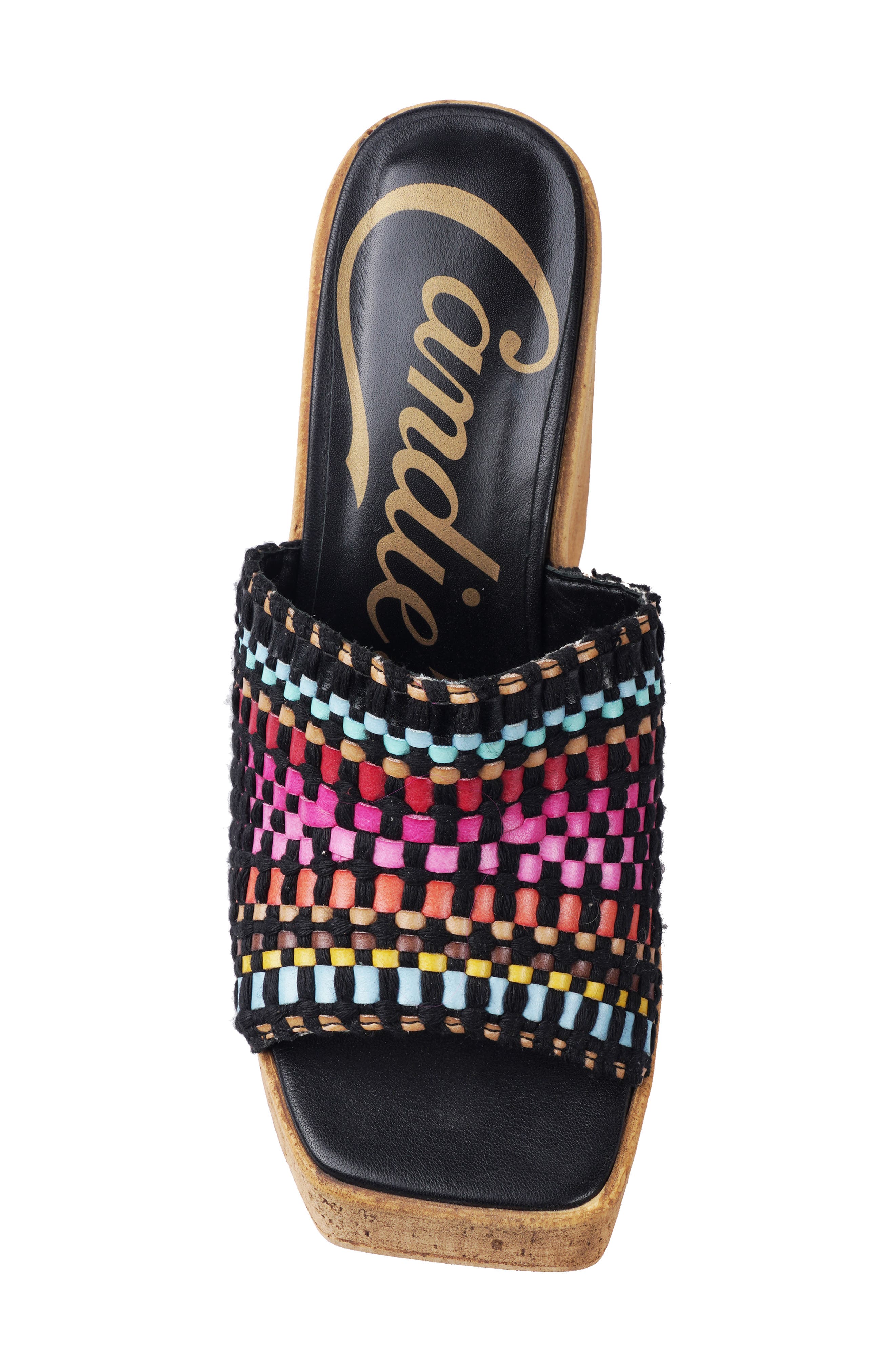 Candie's Nelya Platform Wedge Sandal, Alternate, color, Black Raffia