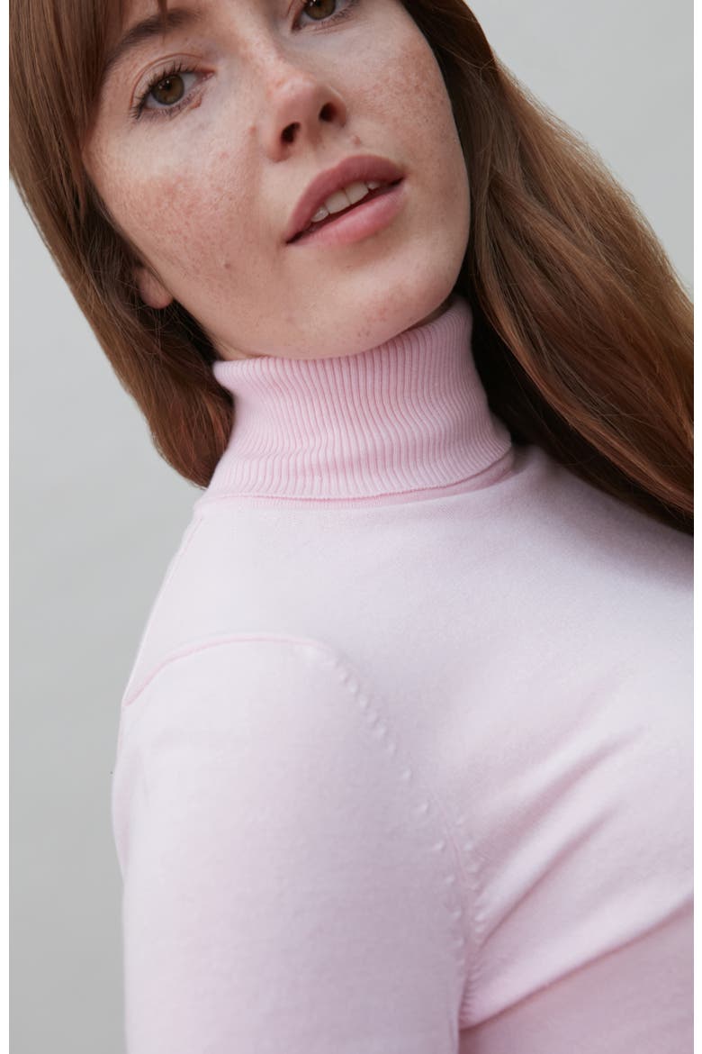 Cotton Roll Neck Long Sleeve Sweater, Alternate, color, Softpink