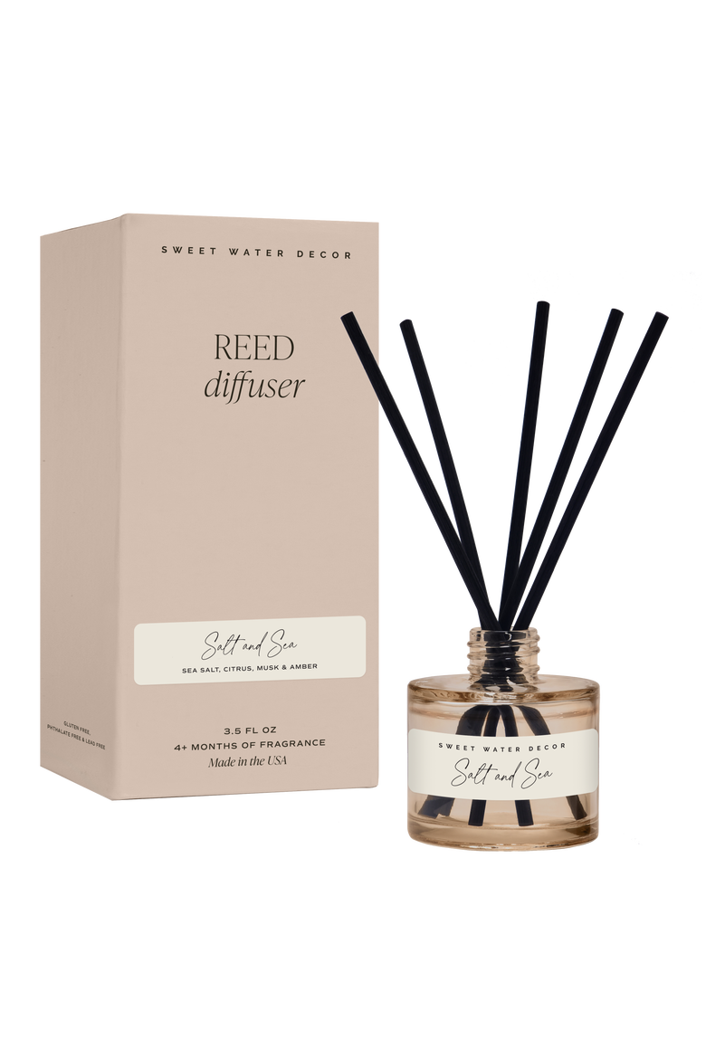 Tinted Glass Reed Diffuser - Spa Scents, Main, color, Salt & Sea