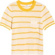 SUGARLIPS Dannah Stripe Open Knit Sweater