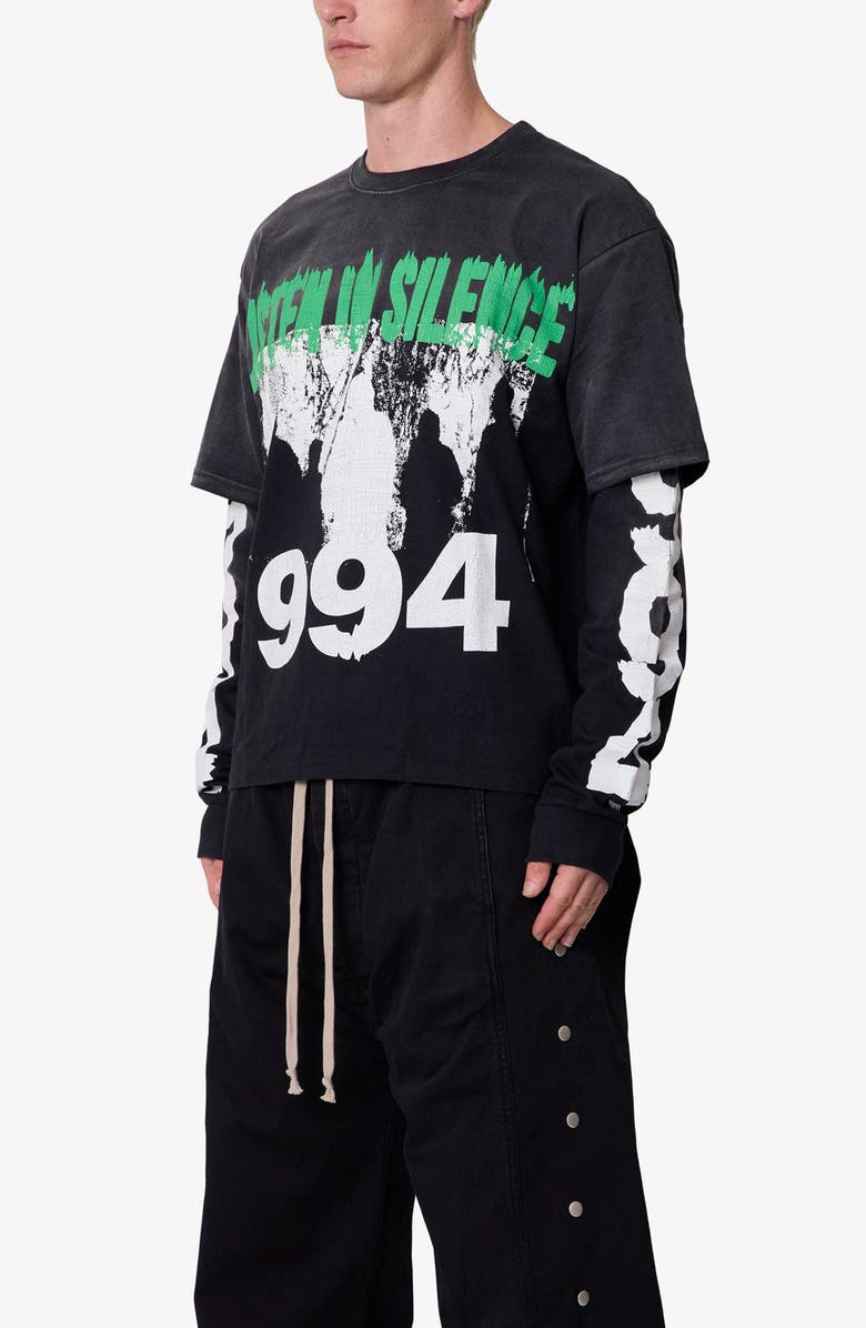 mnml Listen In Silence Layered Graphic T-Shirt, Alternate, color, 