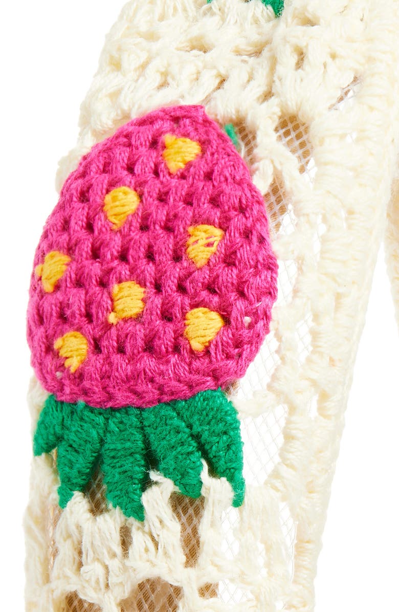 Cara Kids' Crochet Strawberry Headband, Alternate, color, 