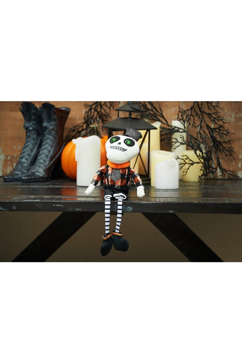 Halloween Skeleton Dangle Legs Shelf Sitter Figurine 18.9", Alternate, color, Black