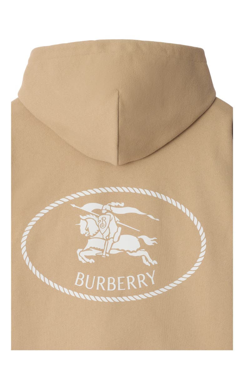 Knight Stamp Cotton Hoodie, Alternate, color, Flax beige