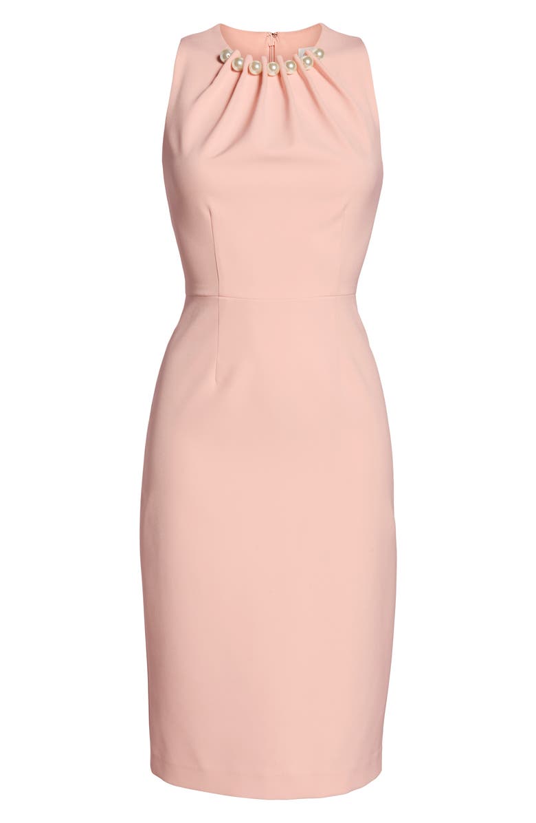 Harper Rose Embellished Neck Sheath Dress, Alternate, color, 