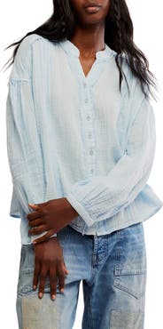 Free People Valley Cotton Doublecloth Button-Up Shirt