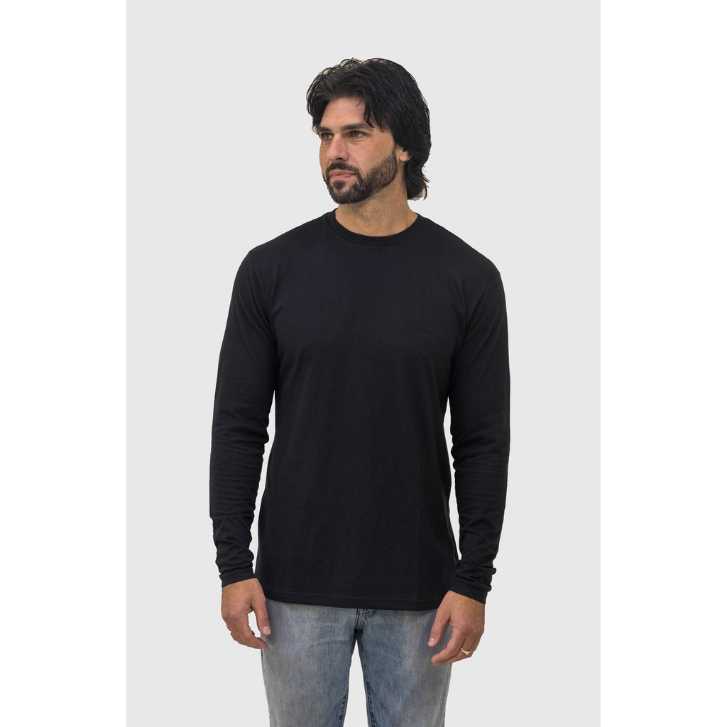 Epic Fits Standard Long Sleeve Crew Neck T-shirt 3-pack In Black