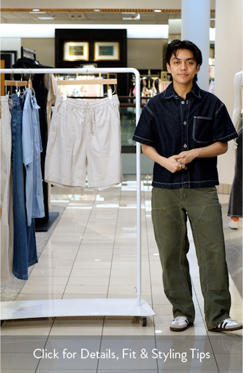 Organic Cotton Poplin Drawstring Chef Shorts, sales video thumbnail