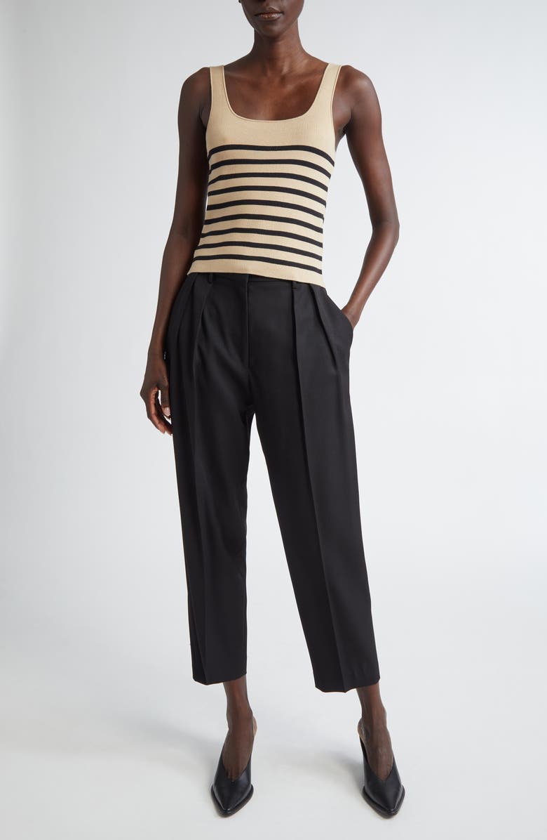 Altuzarra Stevie Stripe Silk & Cotton Sweater Tank, Alternate, color, 
