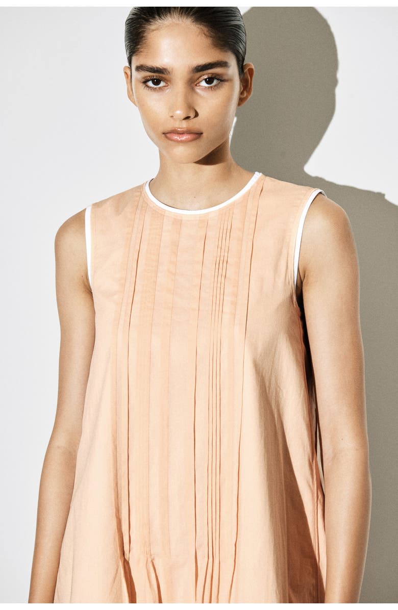 COS Layered Pintucked Mini Dress, Alternate, color, Beige