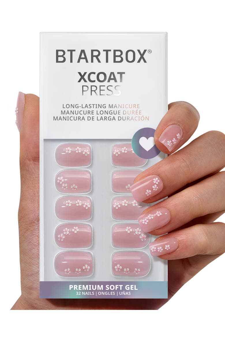 Press-on Nails Set Short Square, Alternate, color, Petalfall