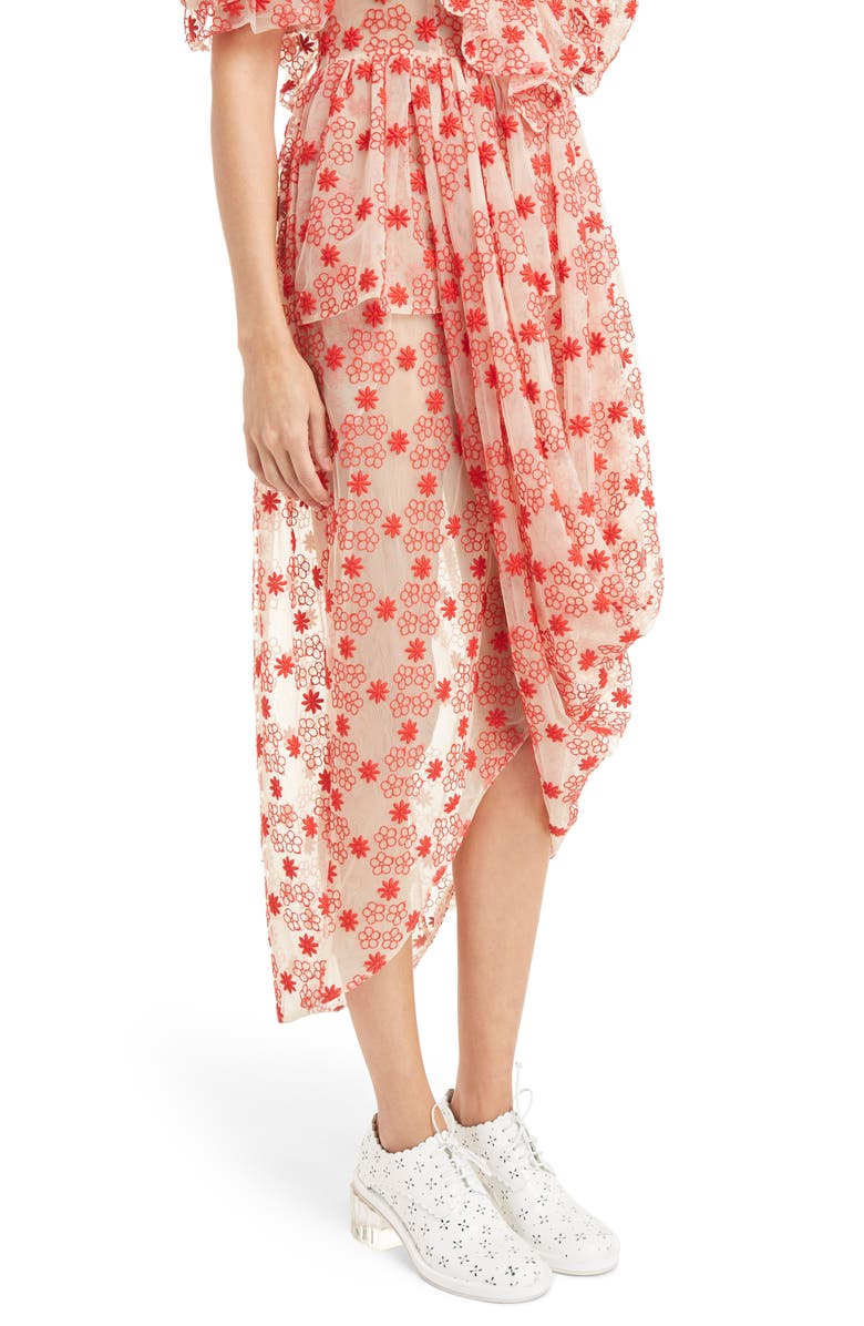 Simone Rocha Embroidered Puff Sleeve Dress, Alternate, color,