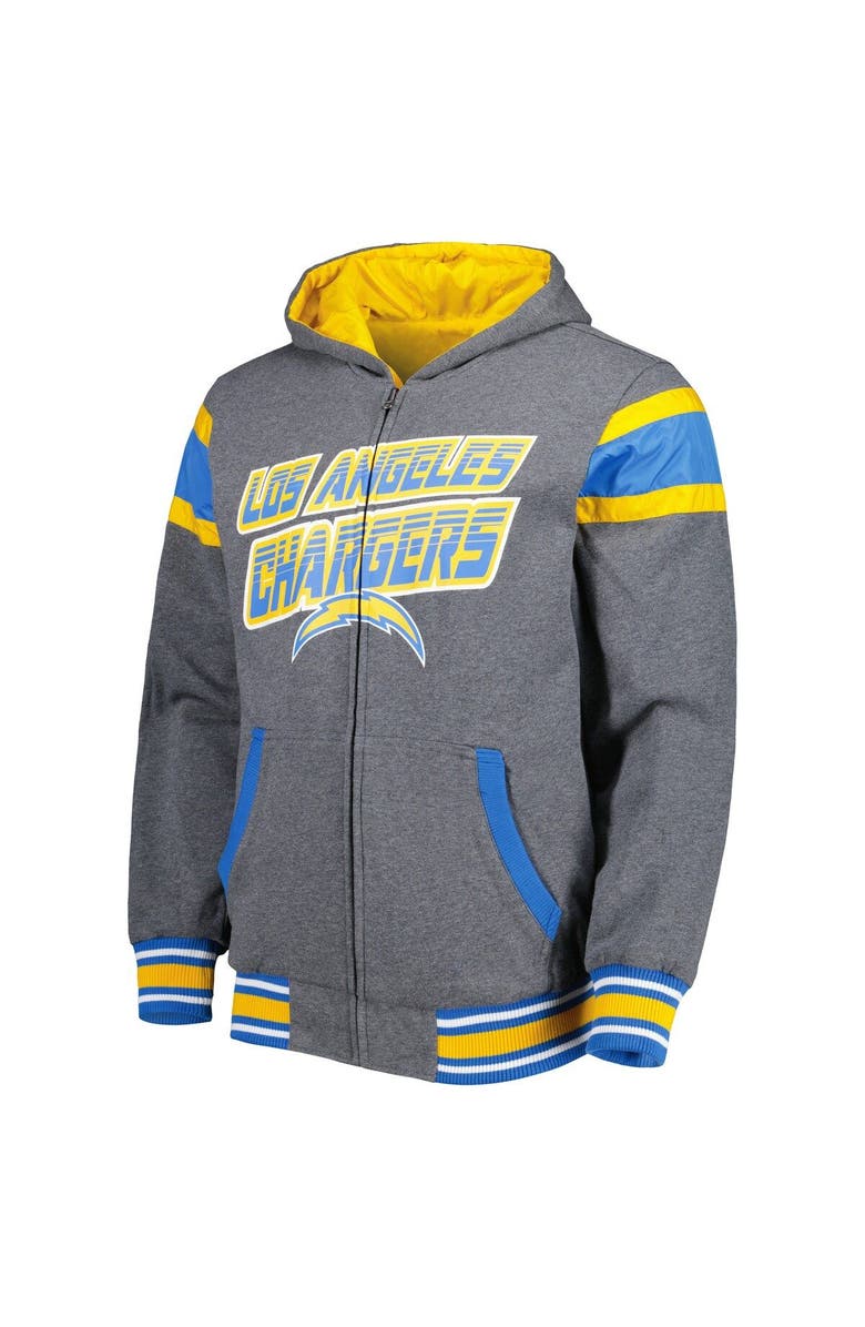 G-III SPORTS BY CARL BANKS Men's G-III Sports by Carl Banks Powder Blue/Gray Los Angeles Chargers Extreme Full Back Reversible Hoodie Full-Zip Jacket, Alternate, color, 