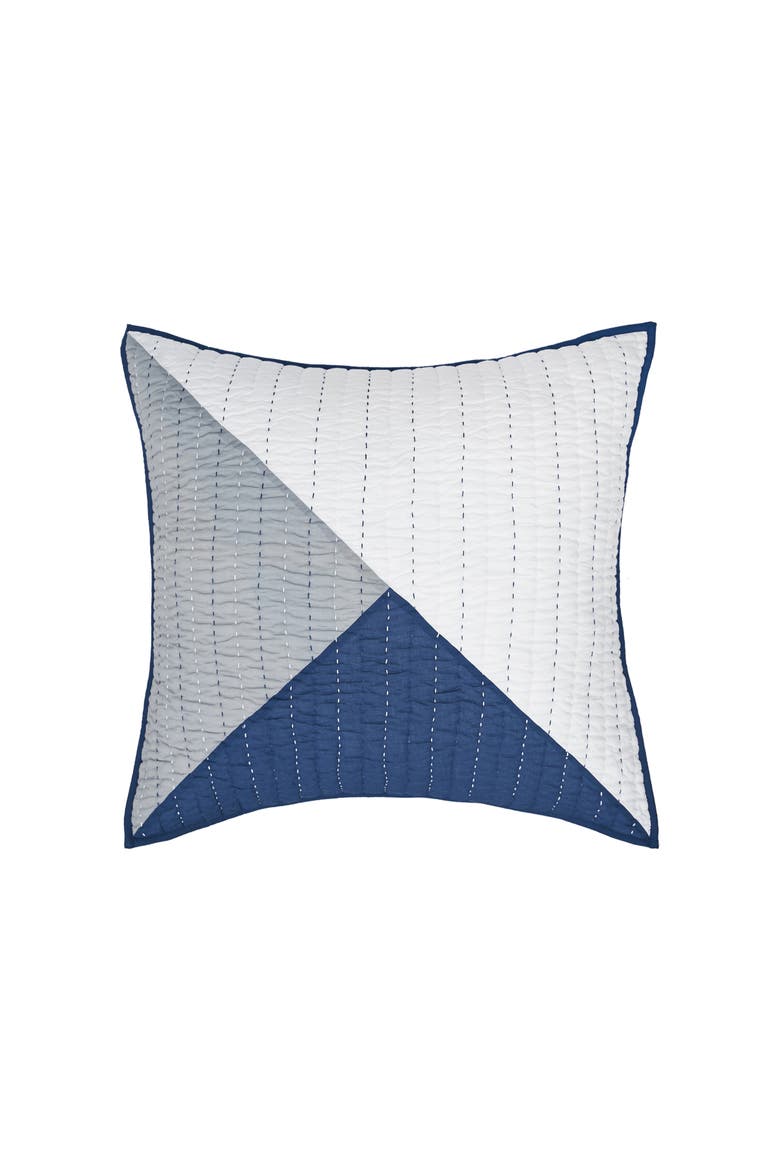 Asymmetrical Cotton Euro Pillow Sham, Alternate, color, Blue