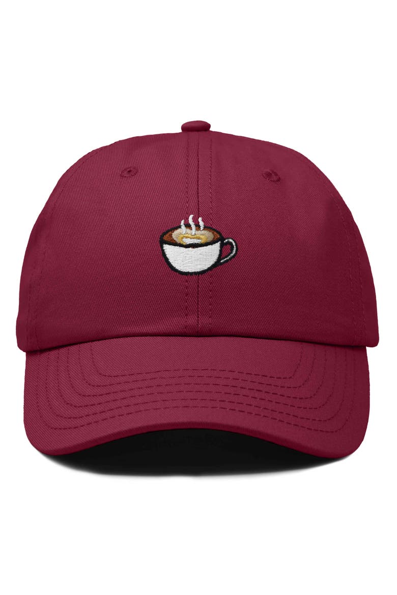 Cappuccino Embroidered Casual Cap, Main, color, Maroon