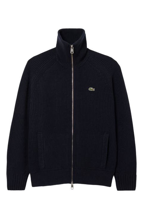 Classic Fit Wool Rib Zip Cardigan