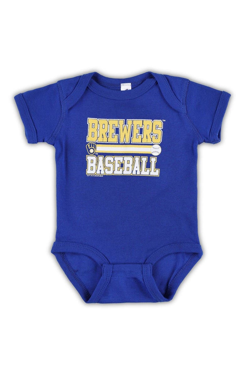 SOFT AS A GRAPE Newborn & Infant Soft as a Grape Navy/Royal Milwaukee Brewers 2-Piece Body Suit, Alternate, color, 