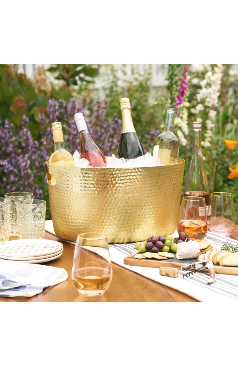 TWINE Hammered Metal Tub in Gold, Alternate, color, Gold