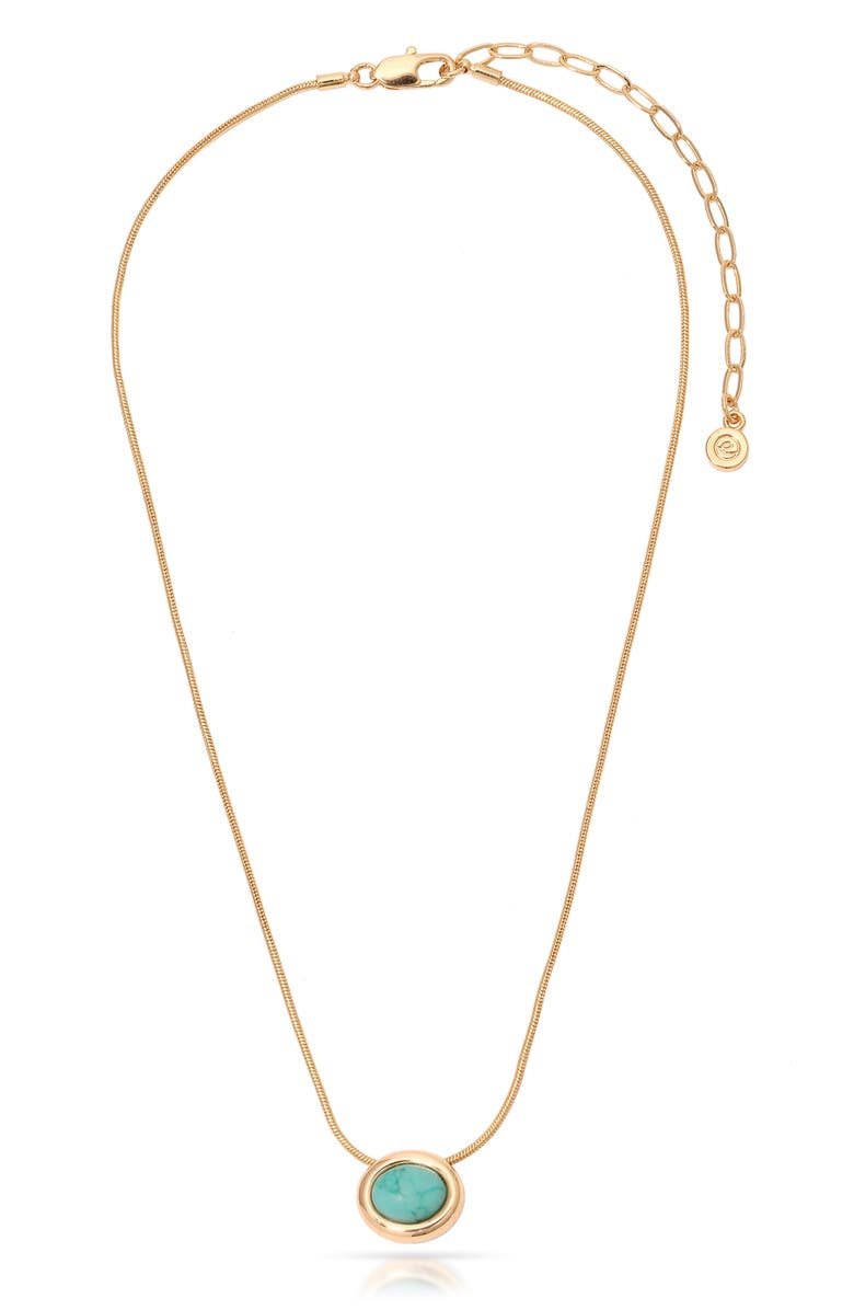 Ettika Semiprecious Stone Pendant Necklace, Alternate, color, Turquoise/ Gold